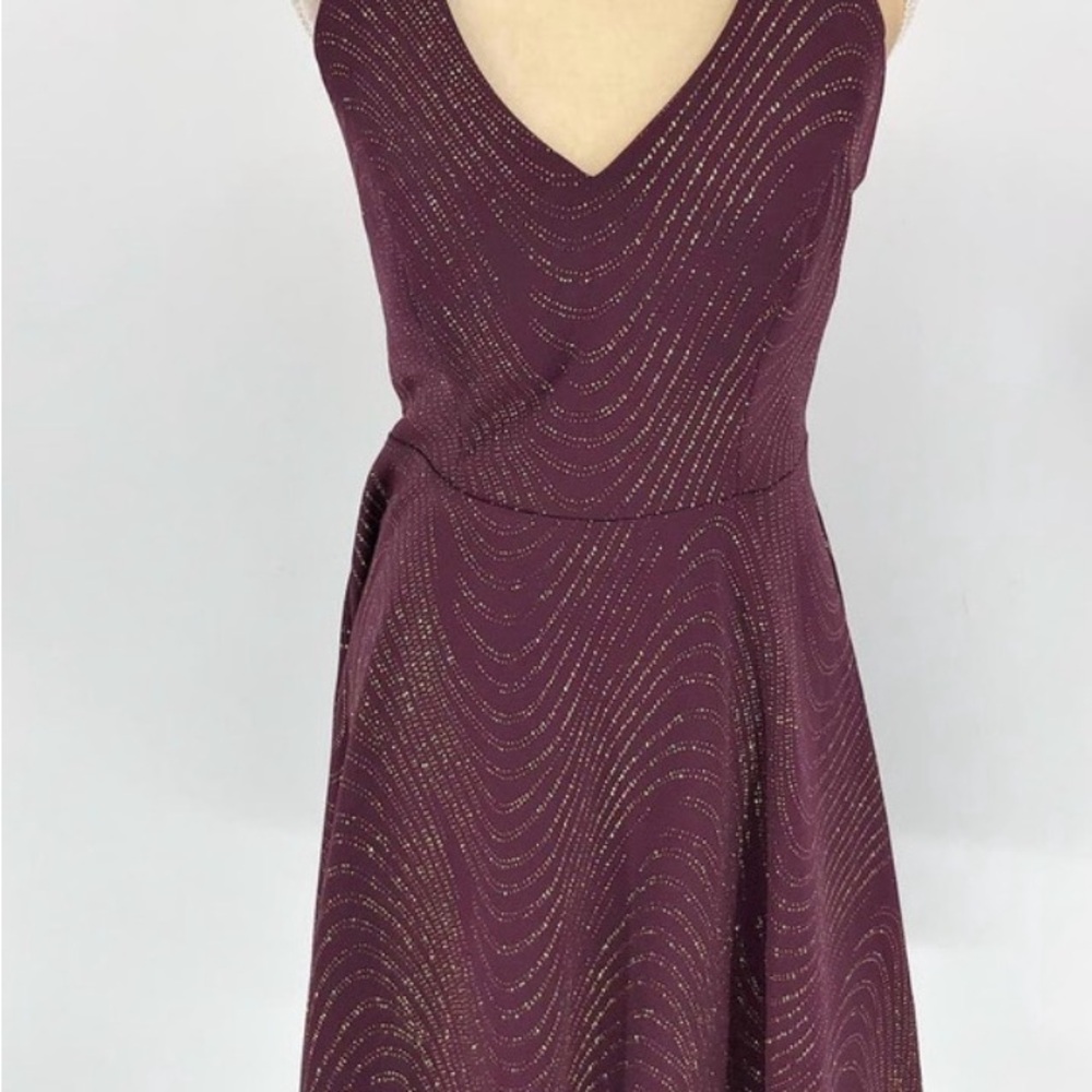 CITY STUDIO Purple Glitter Fit & Flare Mini Dress Juniors 1/2 NEW With Tags